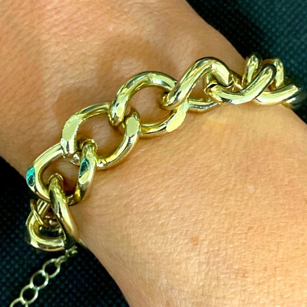 Vintage Gold Tone Chain Bracelet - 7” long